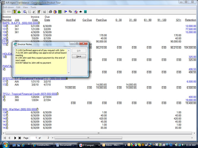 Construction Software by ComputerEase - Accounts Receivable